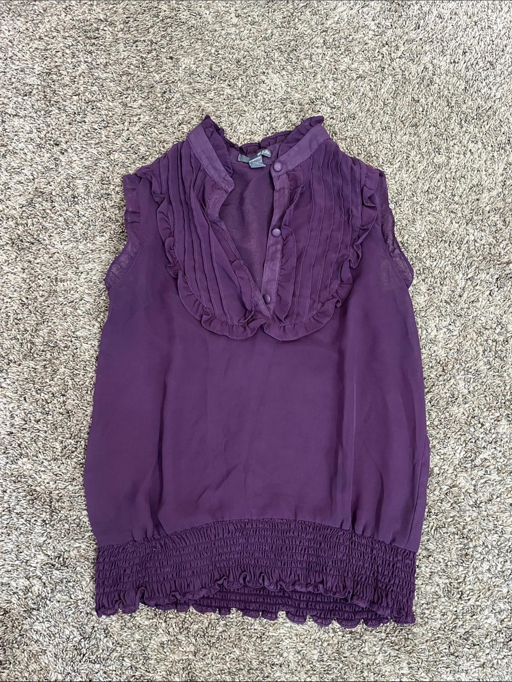 ☀️ Sleeveless Purple Ruffle-Trim Camisole